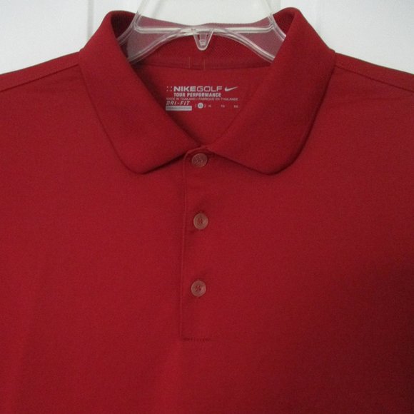 Nike Shirts Nike Drifit Tour Performance Mens Ss Red Golf Polo